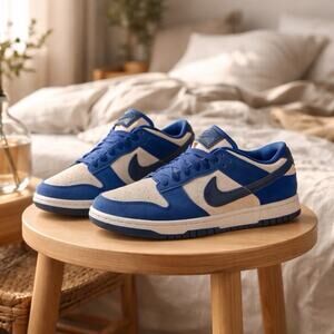 Nike Dunk Low LX Blue Suede Sneakers Women Size 7 Lightly Used